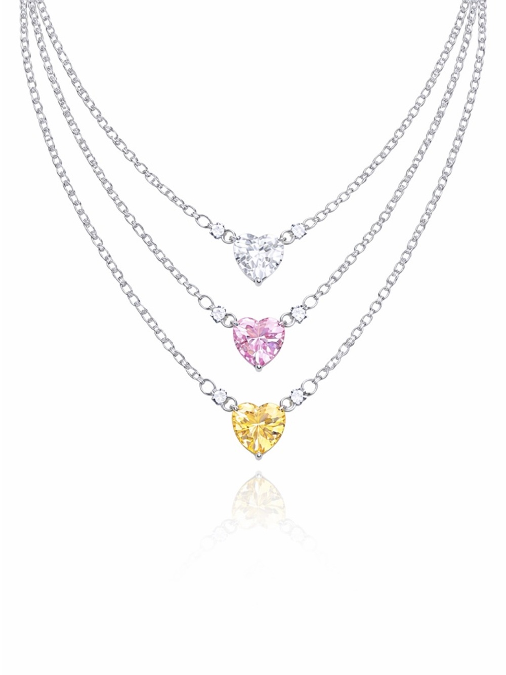Dainty Crystal Heart Necklace - Picture 1 of 14